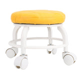 Low Roller Seat PU Leather Low Stool Mute Wheel Swivel Low Height Round Roller Chair for Home Office V1294-YM0901-3116240026813