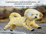 3-piece Dog Rainy Day Care Set with Yellow XL size Waterproof Raincoat, 30x30cm Paw Towel and V888-ELOSUNG53264