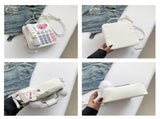 White Sweet Girl Creative Crossbody Bag with Telephone Design, PU Material, Lightweight and Unique V888-ELOSUNG17031