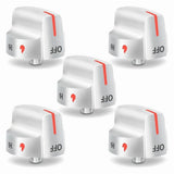 5-Pack 5304509064 Knobs for Gas Stove Replacement, 5304509929 Compatible, Silver ABS V1369-AZ3-W-11509