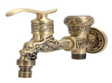 G1/2 Wall Mounted Washing Machine Faucet Brass Retro Hot Cold Water Tap Bathroom Supplies V1294-YM0718-3112200148311