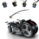 Motorcycle Gear Indicator with Black Digital Display and LED Lights Showing Gear Numbers 0 to 6 V1369-AZ3-W-13370
