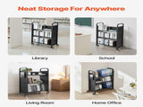 Rolling Library Book Cart, 150 kg Capacity, 77 x 38 x 122 cm Library Cart, Single Sided V-Shaped V952-VXTSGTCHS3307B7MH001V0