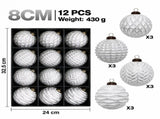 Vintage Style Christmas Ball Ornament Set with Glitter Finish and Antique Bronze Caps for Holiday V1341-ZY-MSKWEV34-RED