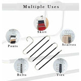 6 Pack Shaped Stainless Steel Non-Slip Pants Hangers For Jeans Scarf Trousers - Black V1188-MS-227-1073