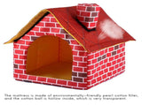 Portable Cat Puppy Home Red Brick Pet Dog House Warm And Cozy Cat Bed Dog Kennel House V1294-YM0717-10146720