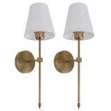 Wall Sconces Sets of 2 Hardwired Bathroom Vanity Light Fixture with Whiteshade E26 E27 Wall V1294-YM0703-3119230086211