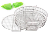 Stackable Dehydrator Rack Stainless Steel Drying Rack with Anti Scalding Gloves Fit for Ninja Foodi V1294-YM0523-3111210399311