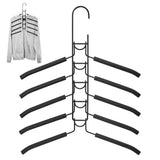 8 Sets Magic Clothes Hangers Detachable 5-in-1 Multilayer Carbon Steel Coat Hanger with Anti-Slip V985-MULTIHANGERS