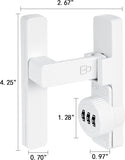 White 90 Degree Barn Door Lock,Mechanical Password Lock,Flip Latch with Combination,3 Digit Password V1188-CYX-LHJ-230