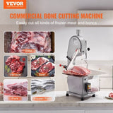 Commercial Electric Meat Bandsaw, 1100W Stainless Steel Countertop Bone Sawing Machine, Workbeach V952-TSJGJ1100W420AHCPV3