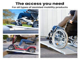 EQUIPMED 123cm Portable Folding Aluminium Access Ramp 272kg Rated, Silver, for Wheelchair, Mobility V219-HELRMPEQ13KA