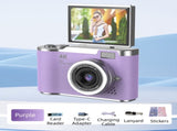 Purple 4K Compact Digital CCD Camera for Vlogging & Students - Portable Point and Shoot with V888-ELOSUNG42182