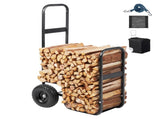 Firewood Log Cart Wood Mover Hauler 250 lbs Capacity on PU Wheels Dolly V952-DCCH43XH27XWHHAHJV0