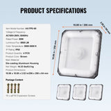 4 Pack LED Canopy Lights 80W 8800LM 5000K Daylight Outdoor Canopy Lighting V952-TPDDS80W4JT0CK09FV7