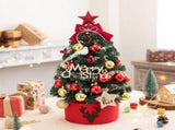 Mini Desktop Christmas Tree Flocked Pink Christmas Tree Christmas Tree Set - Red and gold - Size V1106-128-87682-RED1-45CM