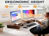 CARLA HOME Dual Monitor Stand Riser, Adjustable Length and Angle, Brown V178-36577