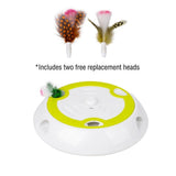 Interactive Electric Cat Toy with Feather Wand, 3 Replaceable Heads, Adjustable Speed, USB-C V1341-ZY-ZJGNH4VG-WHITE