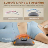 Triple Fusion Back Massager, 3-in-1 Electric Lumbar Support Pillow Heat, Vibration & Air Traction, V1107-110-96745-DKG
