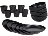 Wheat Straw Dinnerware Set Unbreakable Dinner Plates BPA-Free Dinnerware - Blue - Size 01 V1106-122-43975-BLU-01