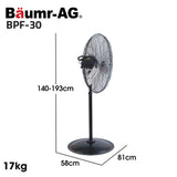 BAUMR-AG 30" 762mm 300W Industrial Pedestal Fan, Large, Commercial, Heavy-duty, 3 Speed, EESS V219-SPCAIRBM30PA