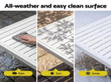 Gardeon Outdoor Dining Set 11PCS Aluminum Extendable Table and Chairs Patio Furniture White FF-DINING-11ALU-WH-ABCD