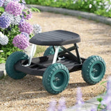 Gardeon Garden Cart Rolling Stool with Wheels Gardening Helper Seat Farm Yard GCT-SEAT-200KG-BK