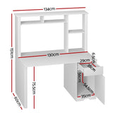 Artiss Computer Desk Office Study Desks Table Drawer Bookshelf Cabinet FURNI-Q-CD134-WH-AB