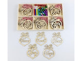 30Pcs Wood Christmas Tree Ornament Snowman Star Letter Hanging Pendant Decor-B V1263-JX-763