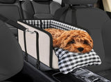 Portable Pet Car Seat for Small Dogs & Cats, Foldable Center Console Pet Bed with Safety Tether, V1341-ZY-LZFMP3TQ-BLACK