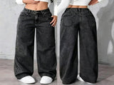 Black Gray Size 5XL Extra Large Straight Jeans V1221-XM-LB6636-GM177