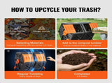 Compost Bin 37 Gal Dual-Chamber Composter Tumbler Rotating Sliding Doors V952-FGDFJ37JL000EYX7CV0