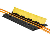 Cable Protector Ramp, 9,979 kg/axle Capacity, 2 Channel Heavy Duty Rubber Cord Hose Wire Cover, 55 x V952-SKCDLBHPD2CXPE7OK001V0