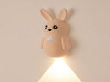 Adorable bunny-shaped motion sensor wall light with magnetic mounting, flicker-free LED, and three V1341-ZY-LBKH5RCF-YELLOW-2PCS