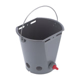 8L Feeder Bucket Farm Livestock FoodGrade Plastic Feeding Barrel with 5 Nipples Gray V1294-YM0901-3111210205512