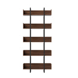 Artiss Bookshelf 5-Tier Bookcase Display Shelves Metal Storage Stand Rack Walnut MET-BSHELF-01-WAL