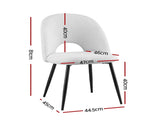 1 Set of 2 Artiss Dining Chair Boucle Sherpa DINC-B-SHP-WHX2