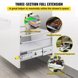 Drawer Slides with Lock, 1 Pair 60 inch, Heavy-Duty Industrial Steel up to 500 lbs Capacity, 3-Fold V952-SDSSSCTD60500CW2TV0