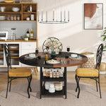 NNETMLT Round Dining Table - Rustic Brown & Black V728-YA175187