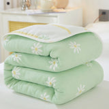 100% Cotton 6-Layer Gauze Summer Blanket & Towel Blanket - Ultra Soft & Breathable Reversible Quilt, V888-ELOSUNG55384-2