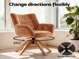 Artiss Swivel Chair Armchair Nursing Velvet Brown UPHO-H-ARM02-SWL-BR