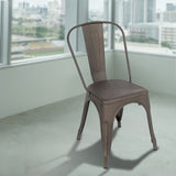 4x Kitchen Dining Chairs Stackable Vintage Metal Chair Backrest Side Chair V63-841671