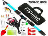 Luya rod 70.86in telescopic fishing rod without spinning wheel fishing set,red V1363-OS-20-RED