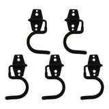 Heavy Duty Garage Wall Hook, Black Metal, for Tool and Equipment Storage 5Pcs V1366-AZ2-W-18444