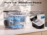 LUVIMO 12kg Ice Maker Machine Full Open Cover Deep Clean - Black IM-ZB-J-12OPEN-BK