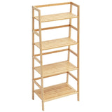 VEVOR Bamboo Bookshelf 4 Tiers Bamboo Ladder Bookshelf Trapezoid Storage Rack V952-TBSJTBZZTX4GVCXBQV0