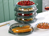 Dish Cover PET Heat Insulation Storage Transparent Dustproof for Home Picnic Cooking Green V1294-YM0717-3111220217211