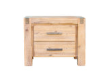 4 Pieces Bedroom Suite in Solid Wood Veneered Acacia Construction Timber Slat Double Size Oak Colour V43-BDS-NOW-4PC-DRS-DOK