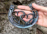 2X Handmade Horseshoe, Cast Horseshoe Wall Decor, Good Lucky Horseshoe, Hand Cast Horseshoe with V1192-AZ-W-22712