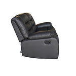 2 Seater Recliner Sofa In Faux Leather Lounge Couch in Black V43-REC-FAN2RBL